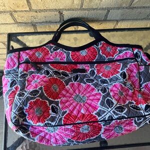 Vera Bradley Black and Pink Travel Bag with Floral Design